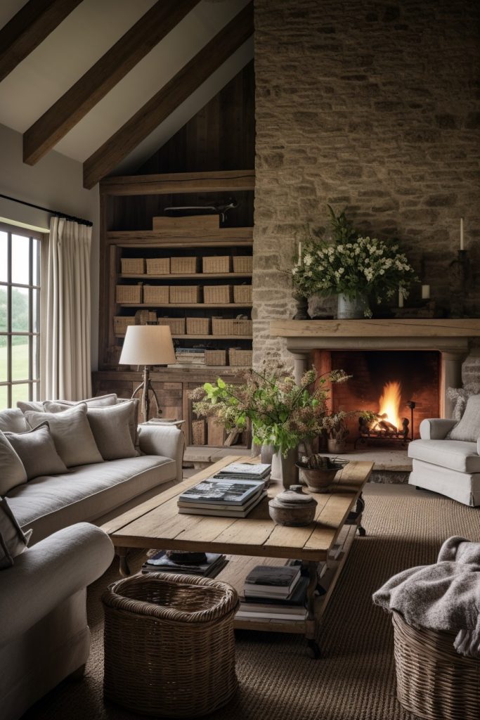 Incredibly Inviting Charming Farmhouse Living Room --ar 2:3