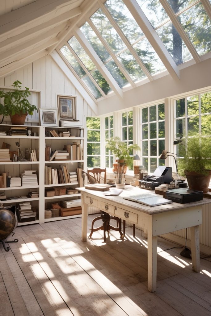 Inspiring and Original Charming Farmhouse Office --ar 2:3