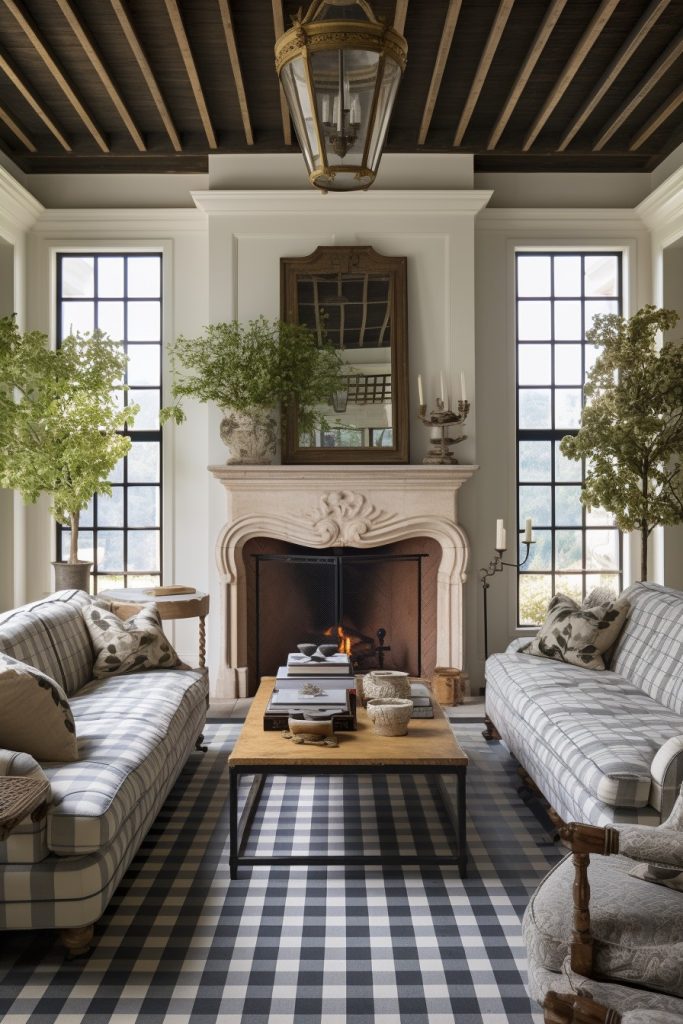 Marvelously Designed Charming Farmhouse Living Room --ar 2:3