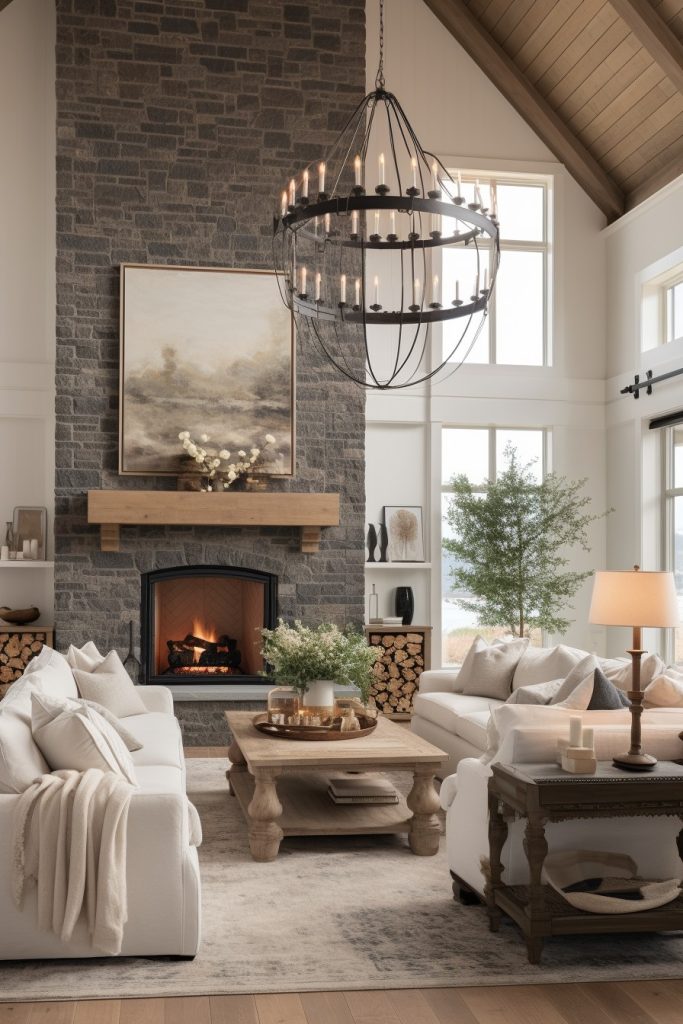 
Modern and Creative Charming Farmhouse Living Room --ar 2:3