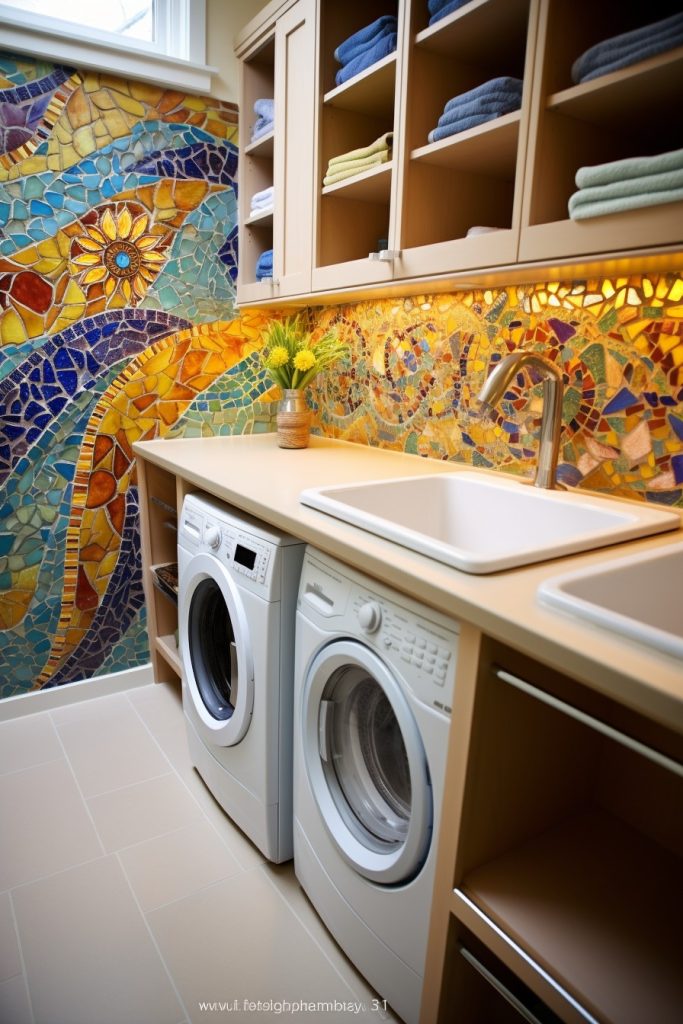 Mosaic Tiles Fabulous Laundry Room Decor --ar 2:3