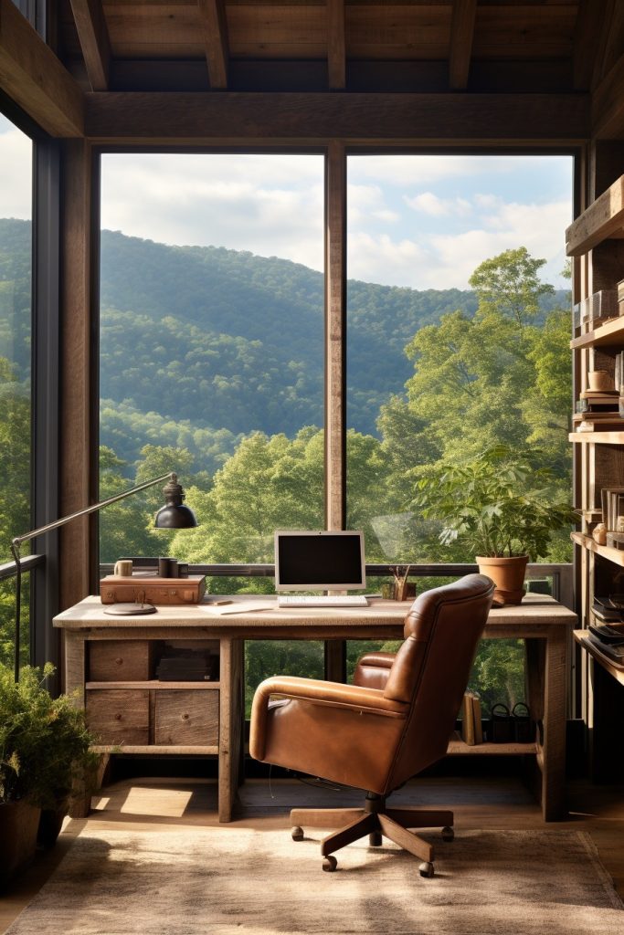 Mountainside Office Bliss Charming Farmhouse Office --ar 2:3