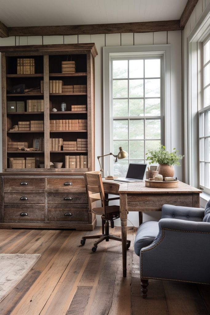 Packed and Striking Charming Farmhouse Office --ar 2:3