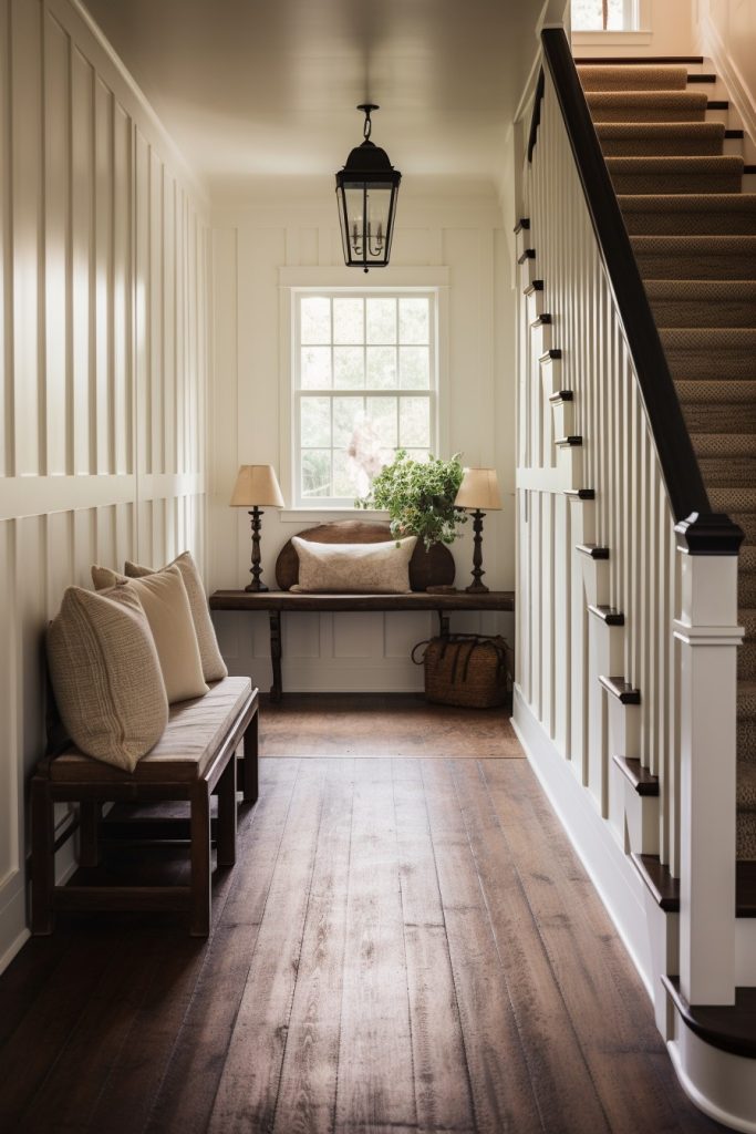 Pew Perfect Welcoming and Charming Farmhouse Entryway --ar 2:3 
