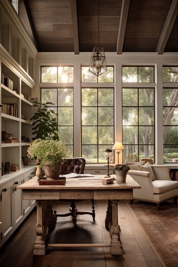 Practical and Pretty Charming Farmhouse Office --ar 2:3