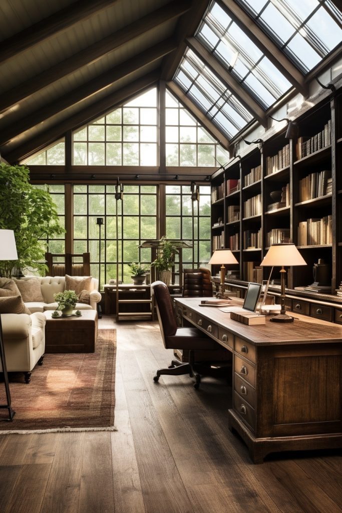 Purposeful and Perplexing Charming Farmhouse Office --ar 2:3
