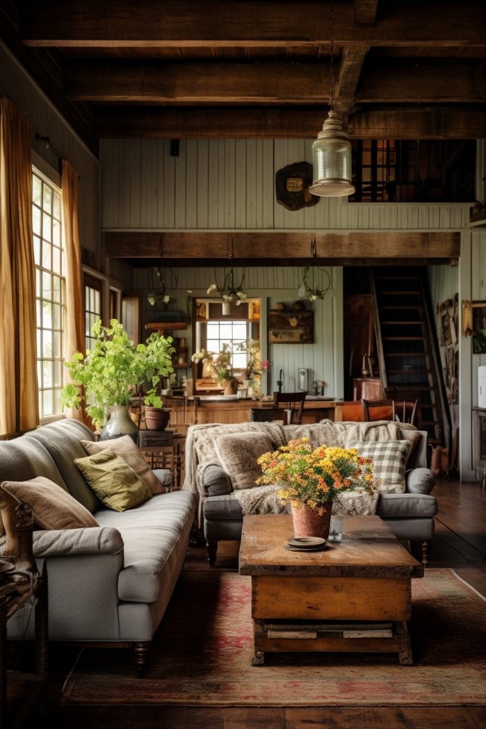 Quaint and Unquestionably Awesome Charming Farmhouse Living Room --ar 2:3