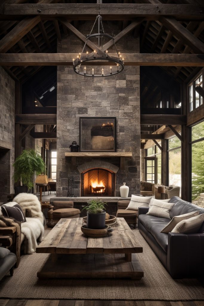 Remarkable Rustic Retreat Charming Farmhouse Living Room --ar 2:3