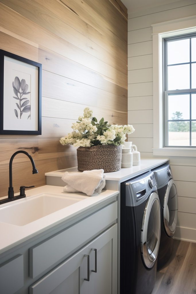 Shiplap Inspired Wall Fabulous Laundry Room Decor --ar 2:3