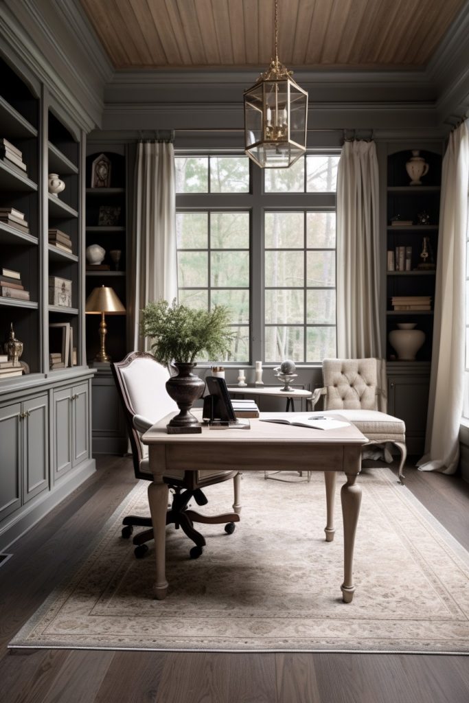 Super Classy and Fabulous Charming Farmhouse Office --ar 2:3