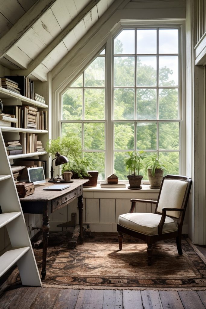 Throws Charming Farmhouse Office --ar 2:3