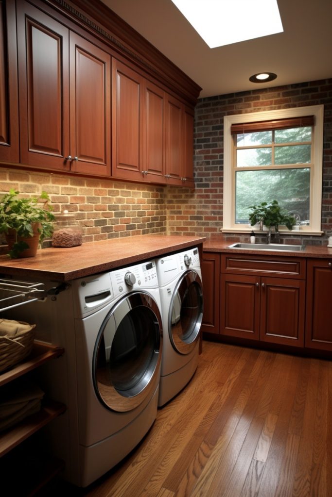 Traditional Laundry Room with Brick Tiles Fabulous Laundry Room Decor --ar 2:3