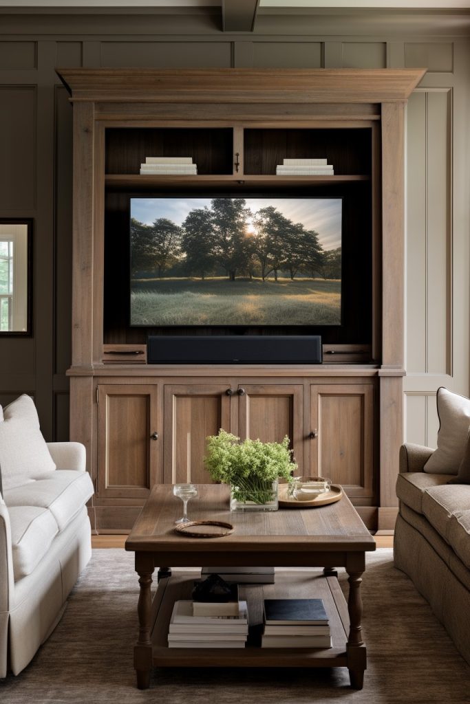 Transformed TV Hutch Charming Farmhouse Living Room --ar 2:3