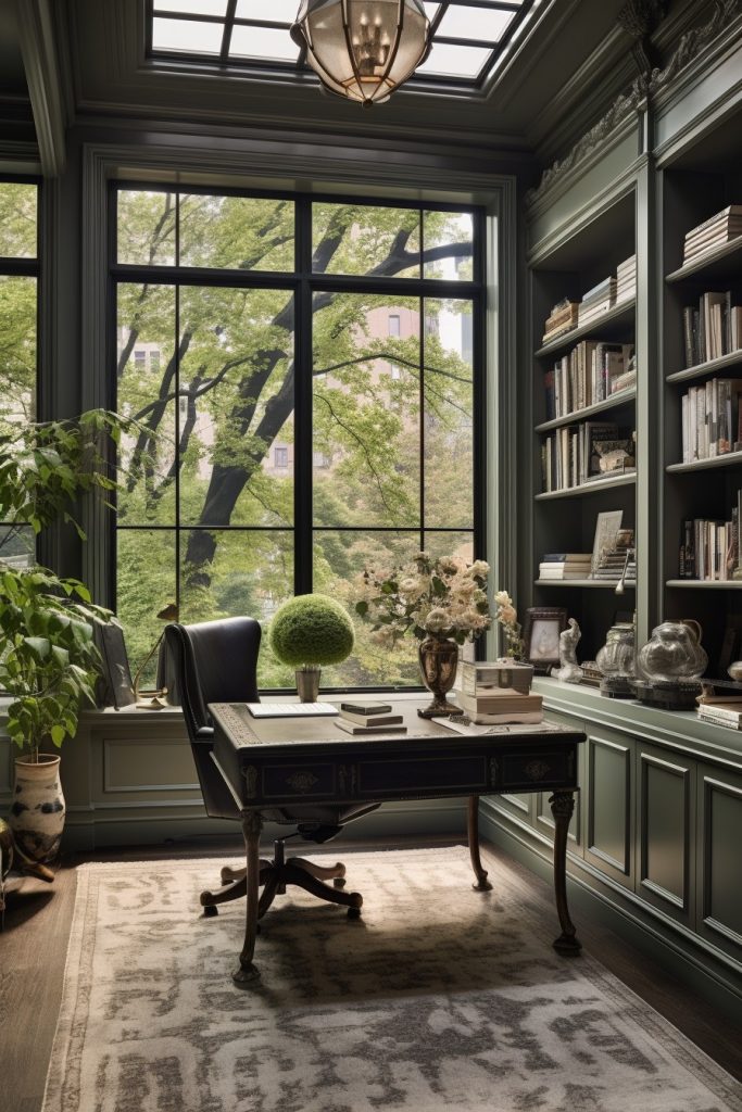 Victorian Meets Park Avenue Charming Farmhouse Office --ar 2:3