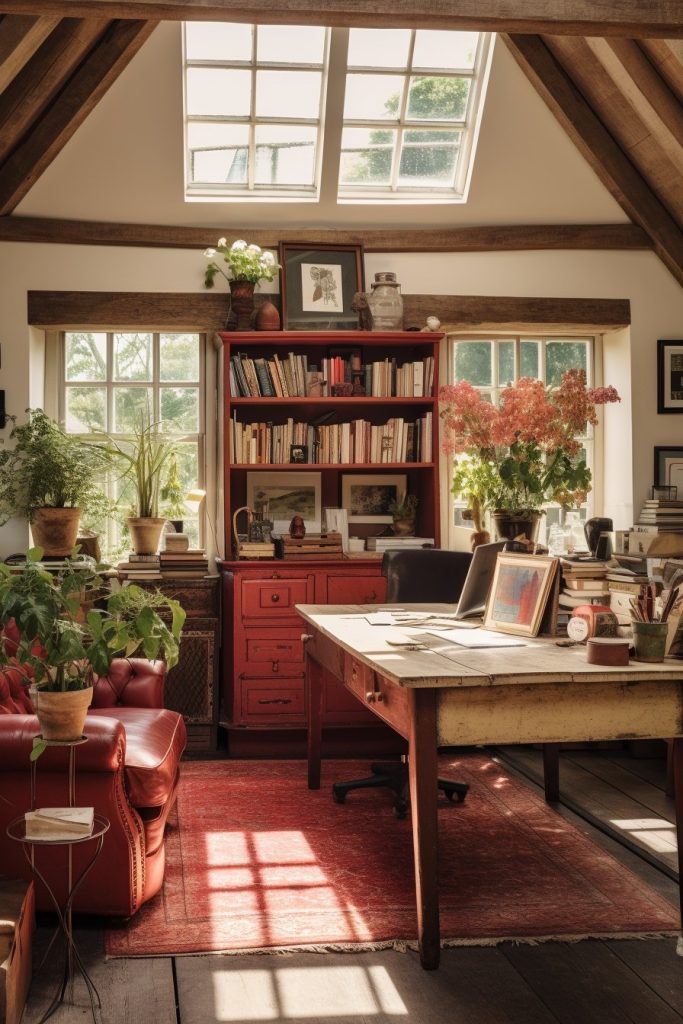 Voguish and Vivid Charming Farmhouse Office --ar 2:3