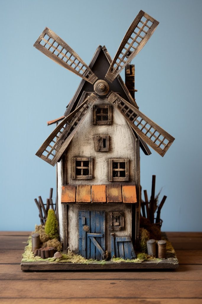 Windmill Wall Hanging Charming Farmhouse Office --ar 2:3