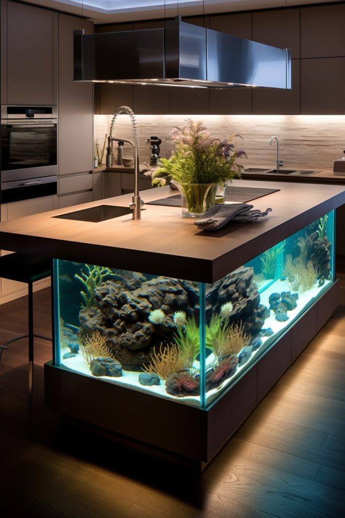 aquarium kitchen counter