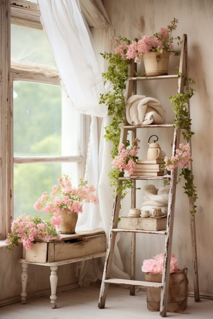 decorative shabby chic ladder