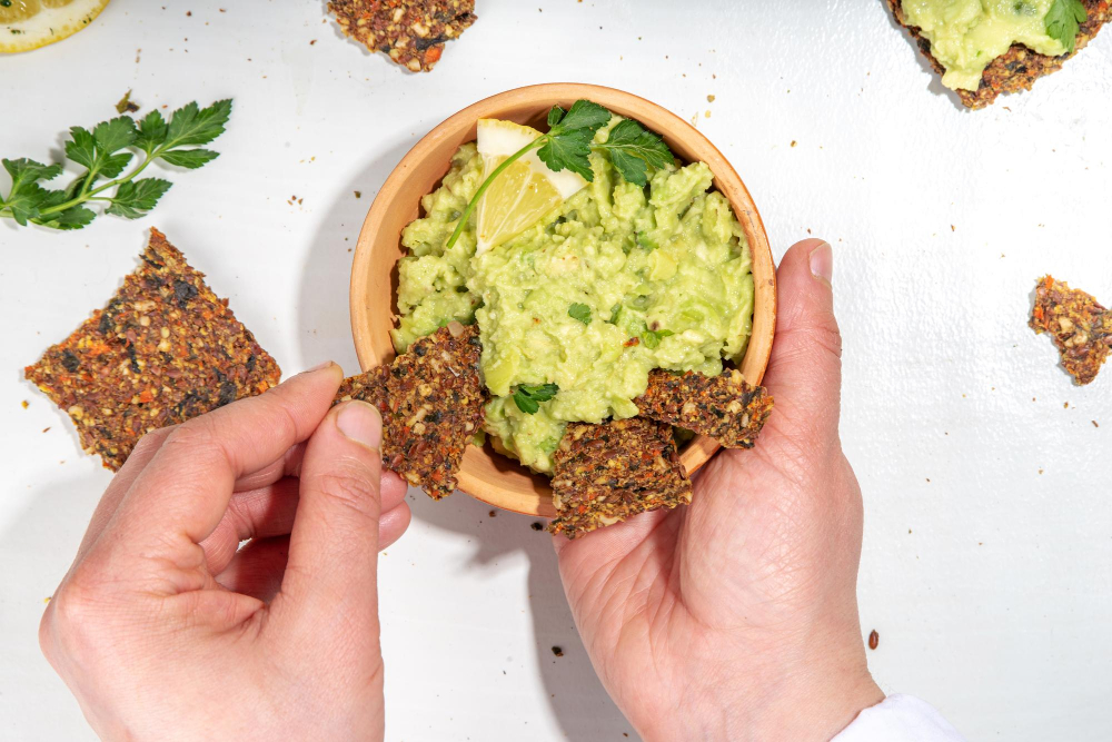 glutenfree toast chips homemade guacamole vegan