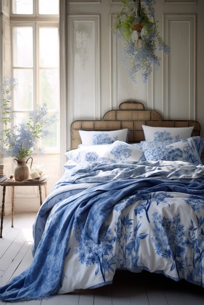 indigo blue & white floral