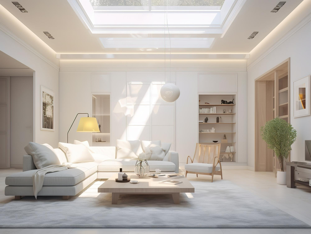 skylight living with LED lights
