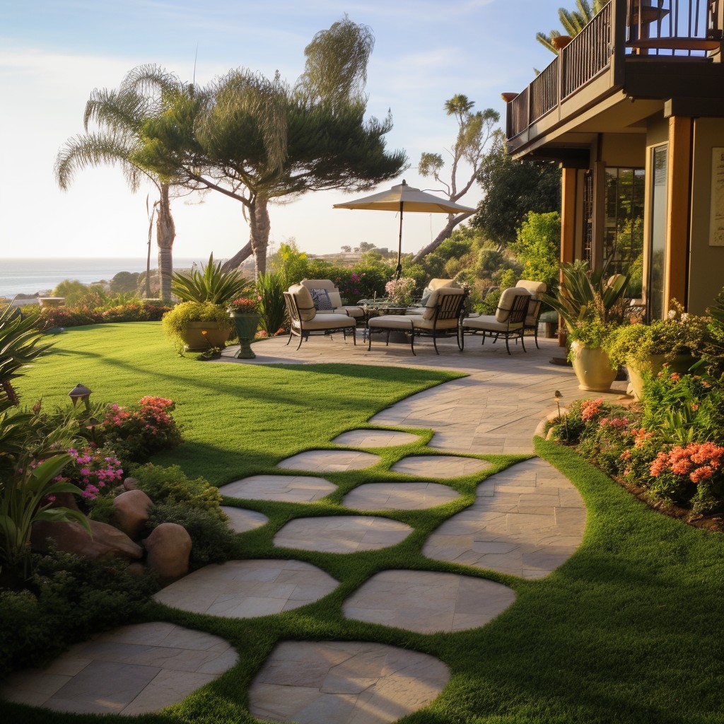 using pavers for low maintenance lawns