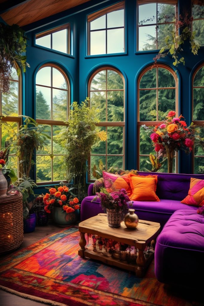 vibrant hues in Bohemian design