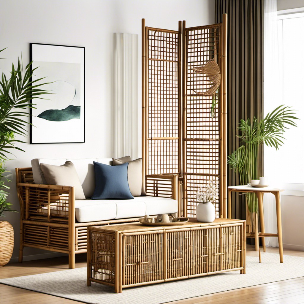 bamboo or rattan divider