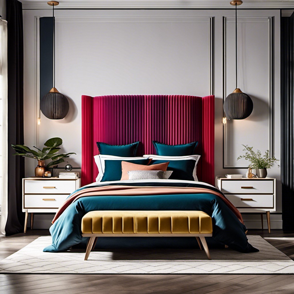 bold colored fluted headboard