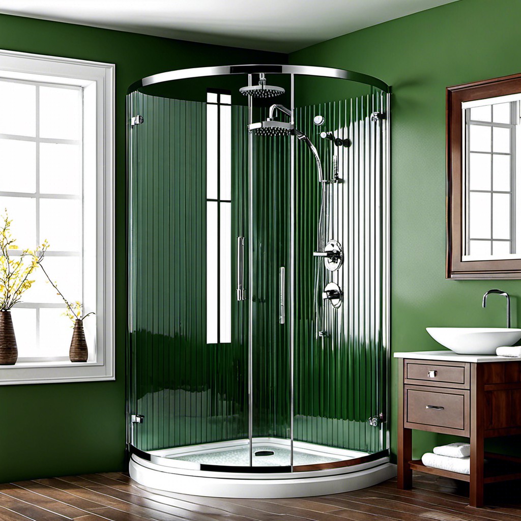 circular fluted glass shower enclosure