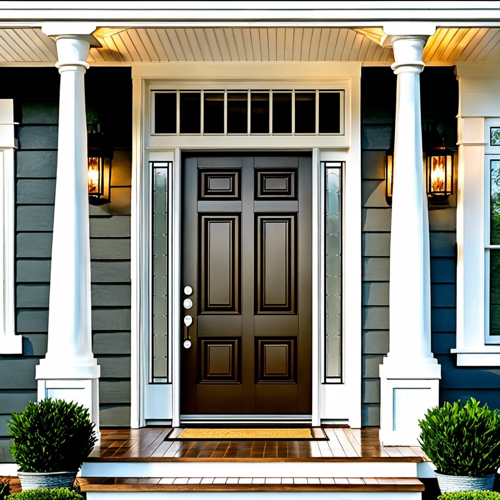 double front fluted door with transom
