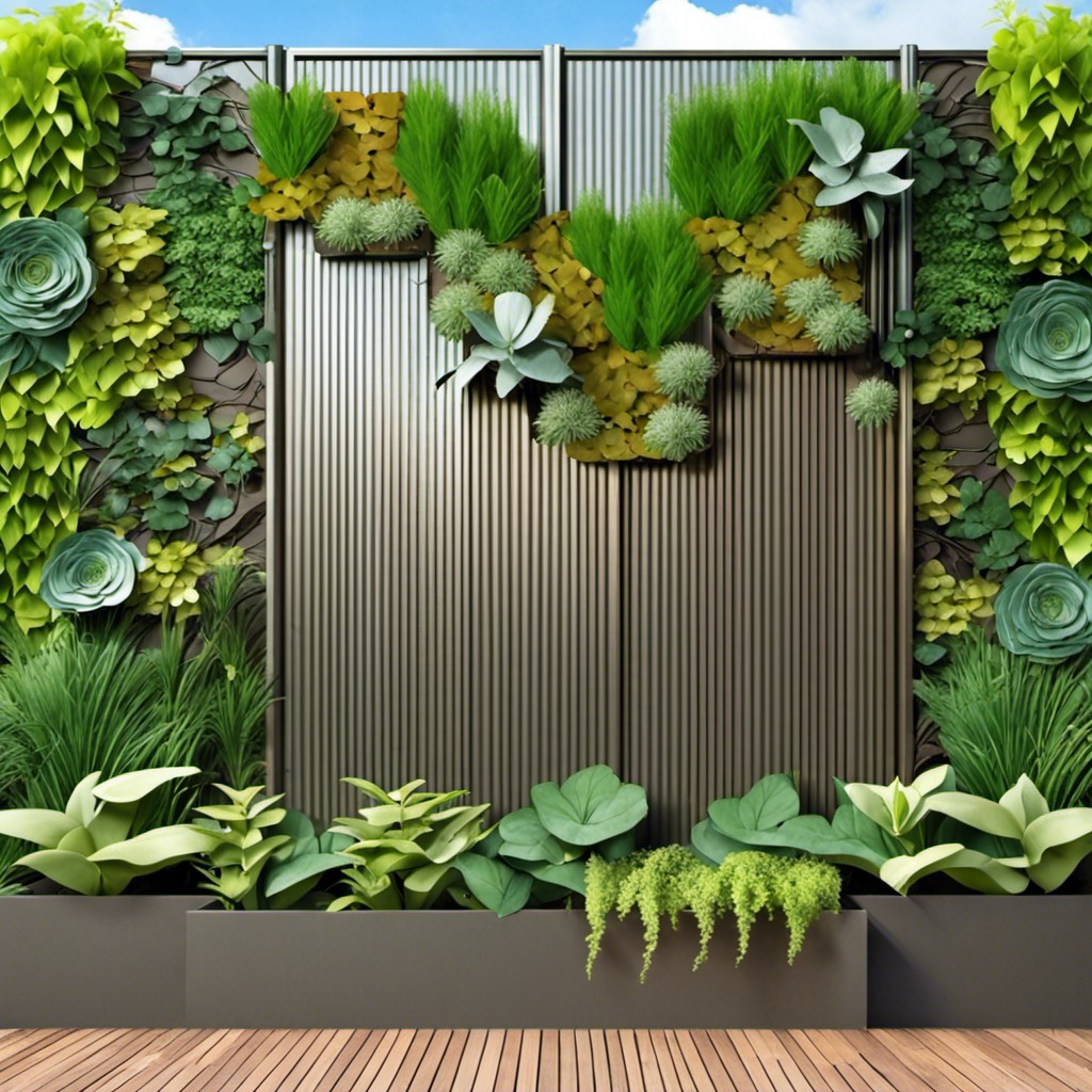 eco friendly sheet metal fence with vertical garden