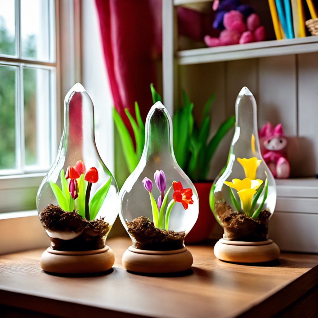 fairy tale themed flower bulbs in childrens room