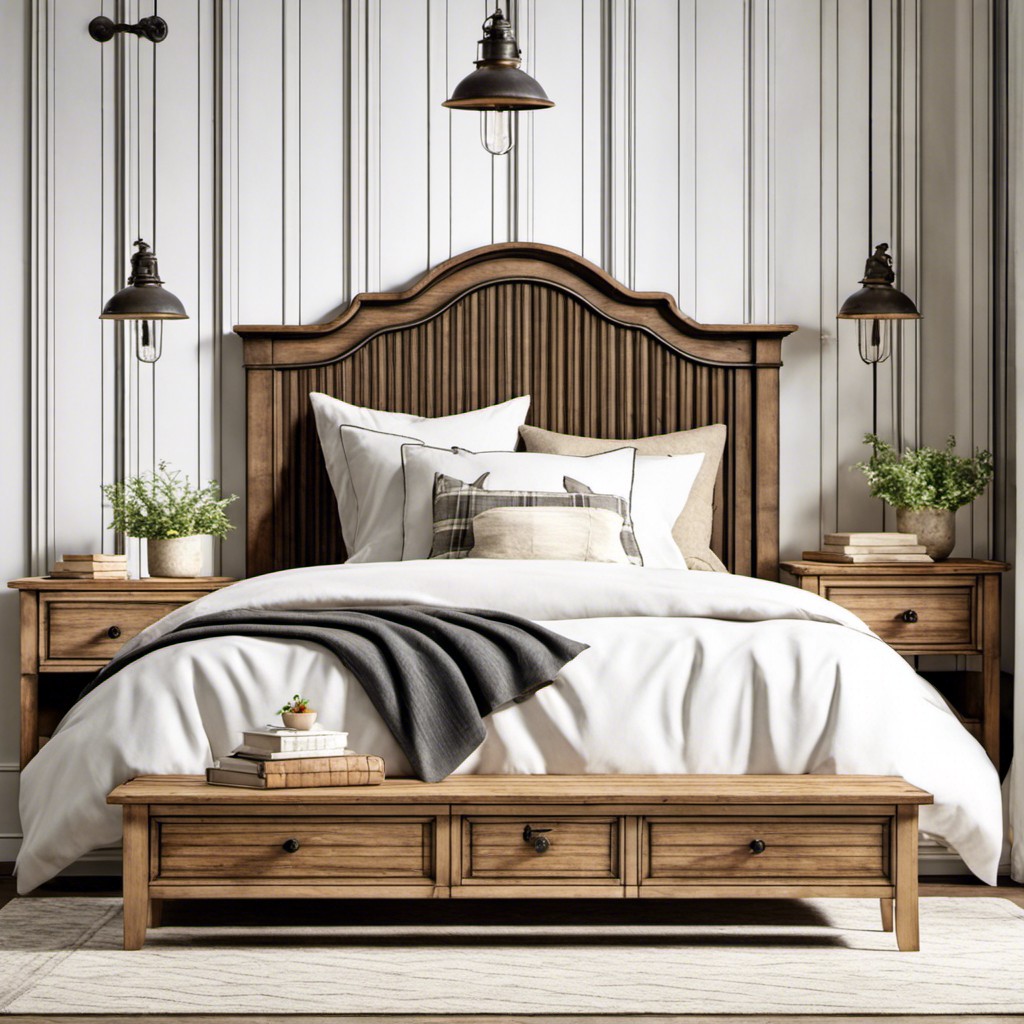 farmhouse style fluted headboard