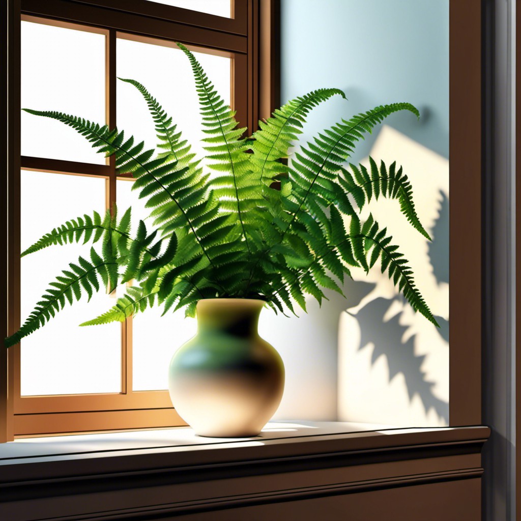 ferns near a shaded window
