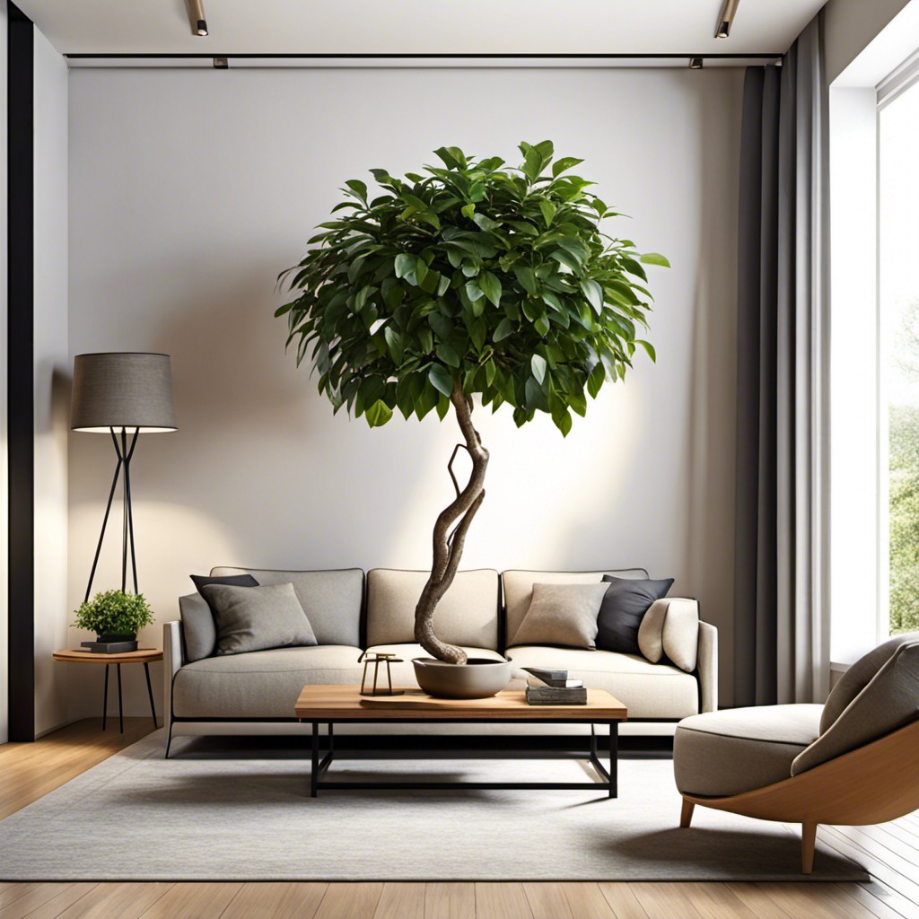 ficus tree in the living room