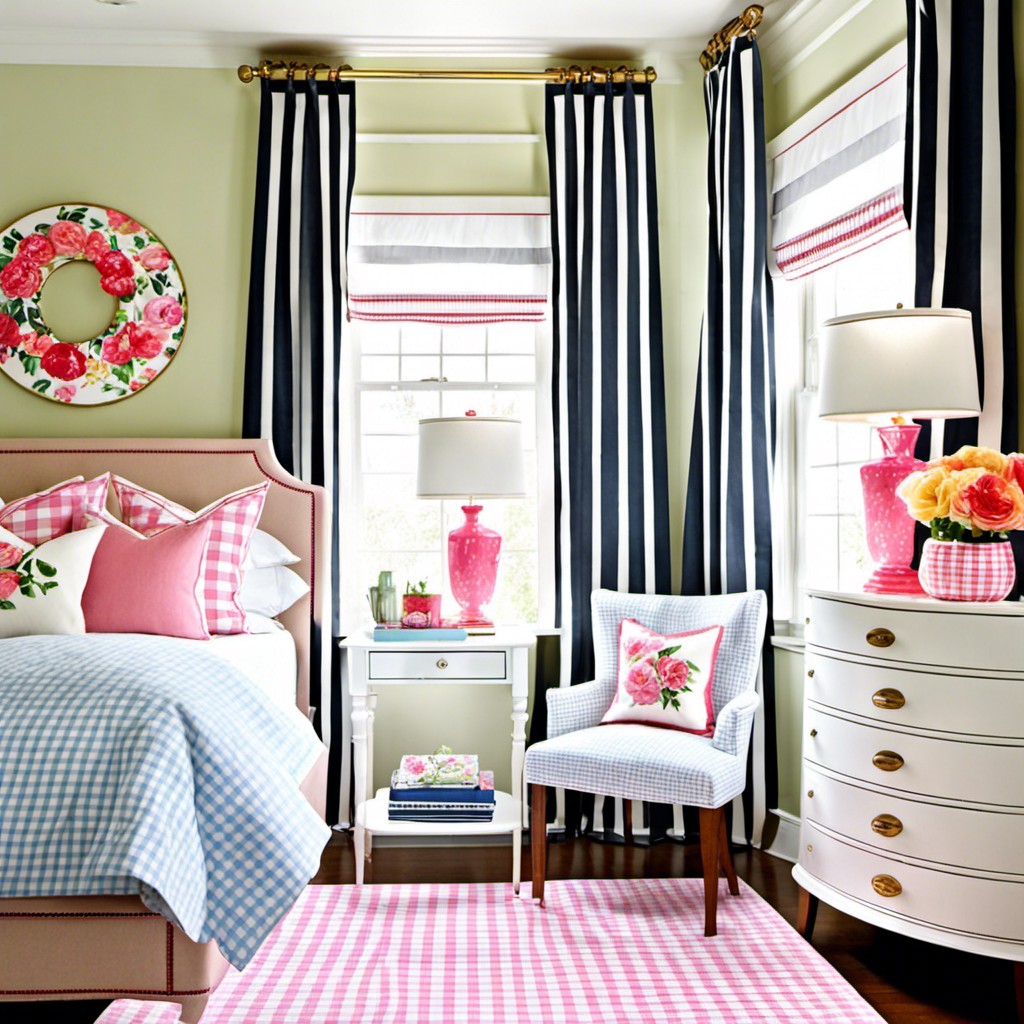floral or gingham print curtains