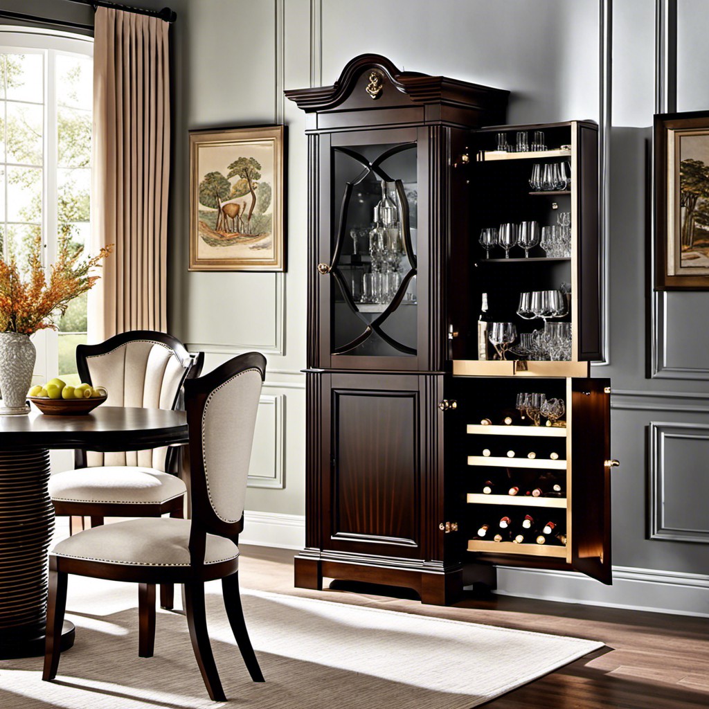 fluted bar cabinet for dining room