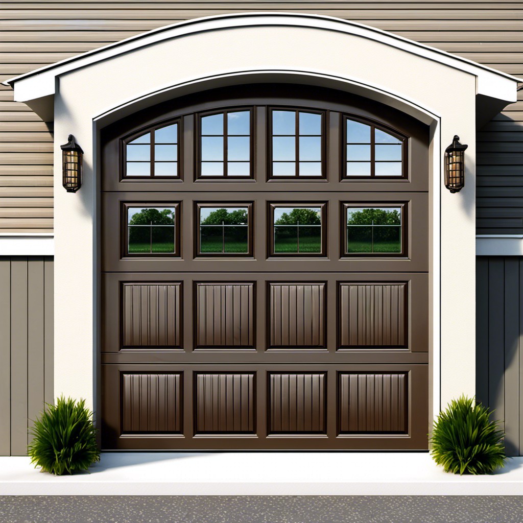 fluted garage door with window inserts