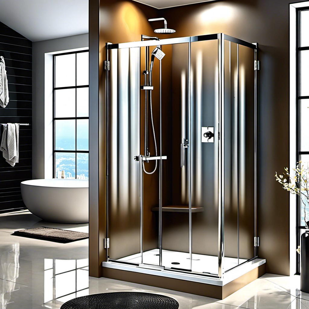 full height fluted glass shower enclosure