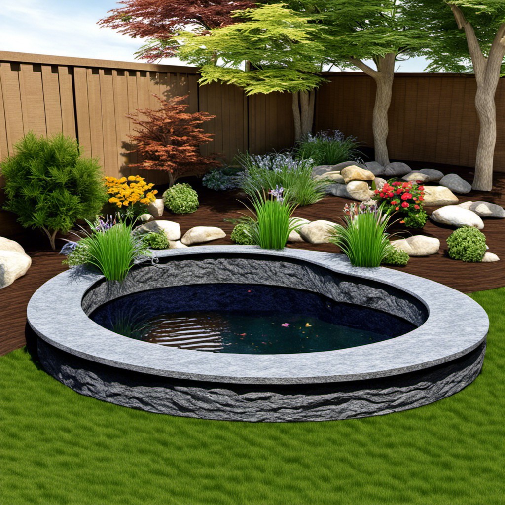 granite finish raised pond