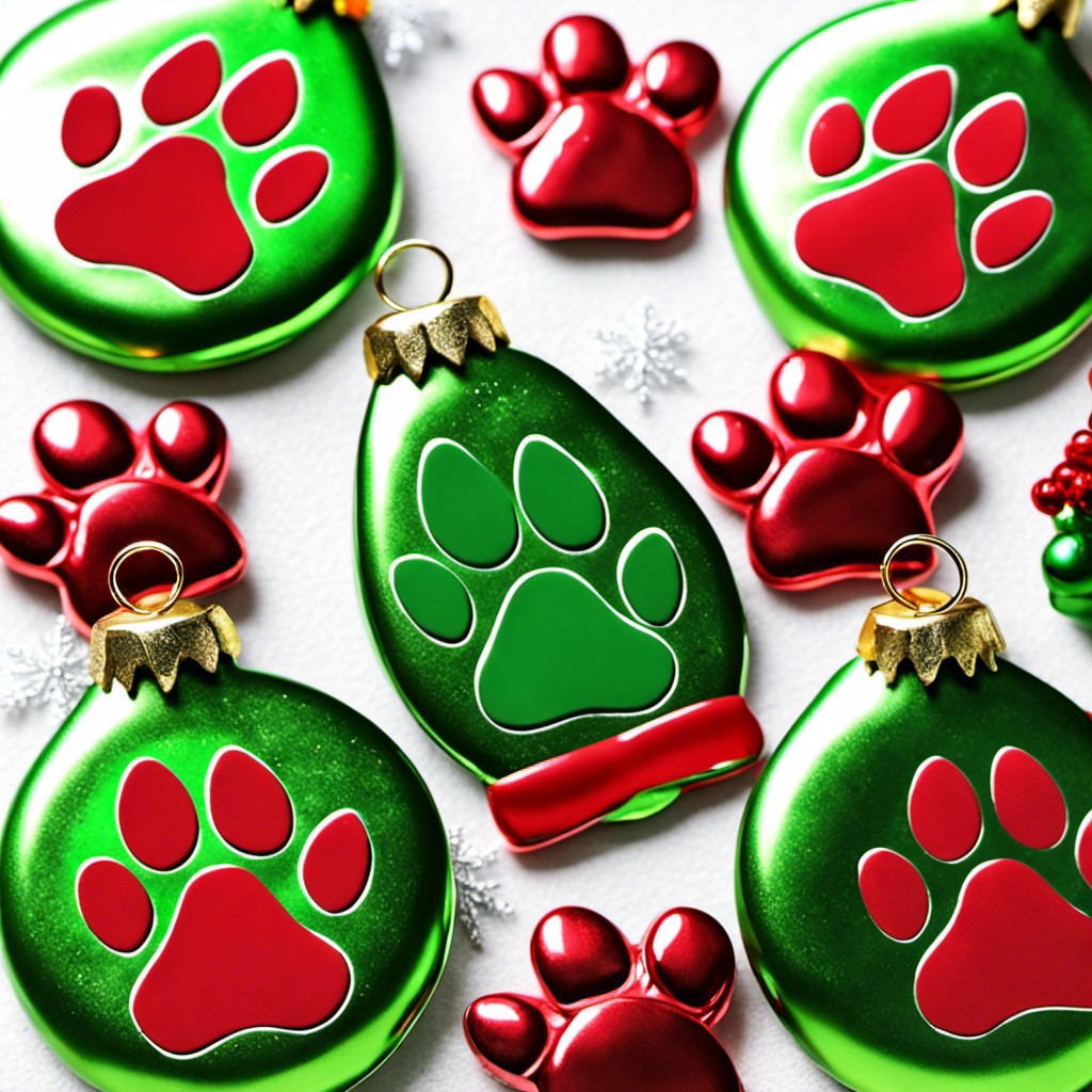 grinch paw print ornaments