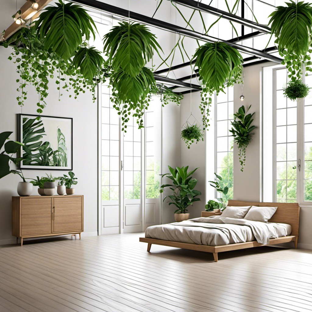 hanging plants from the ceiling