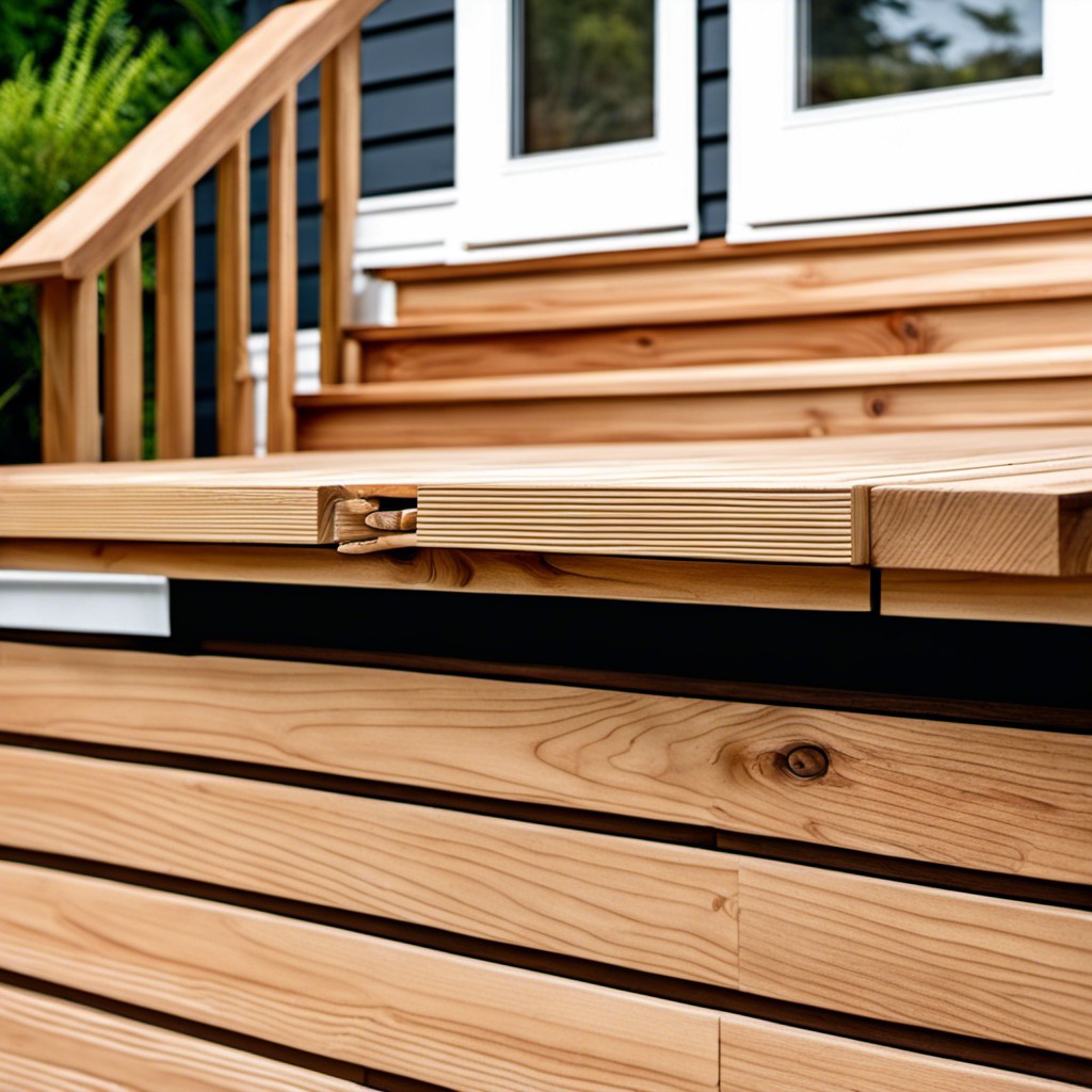 horizontal cedar plank skirting