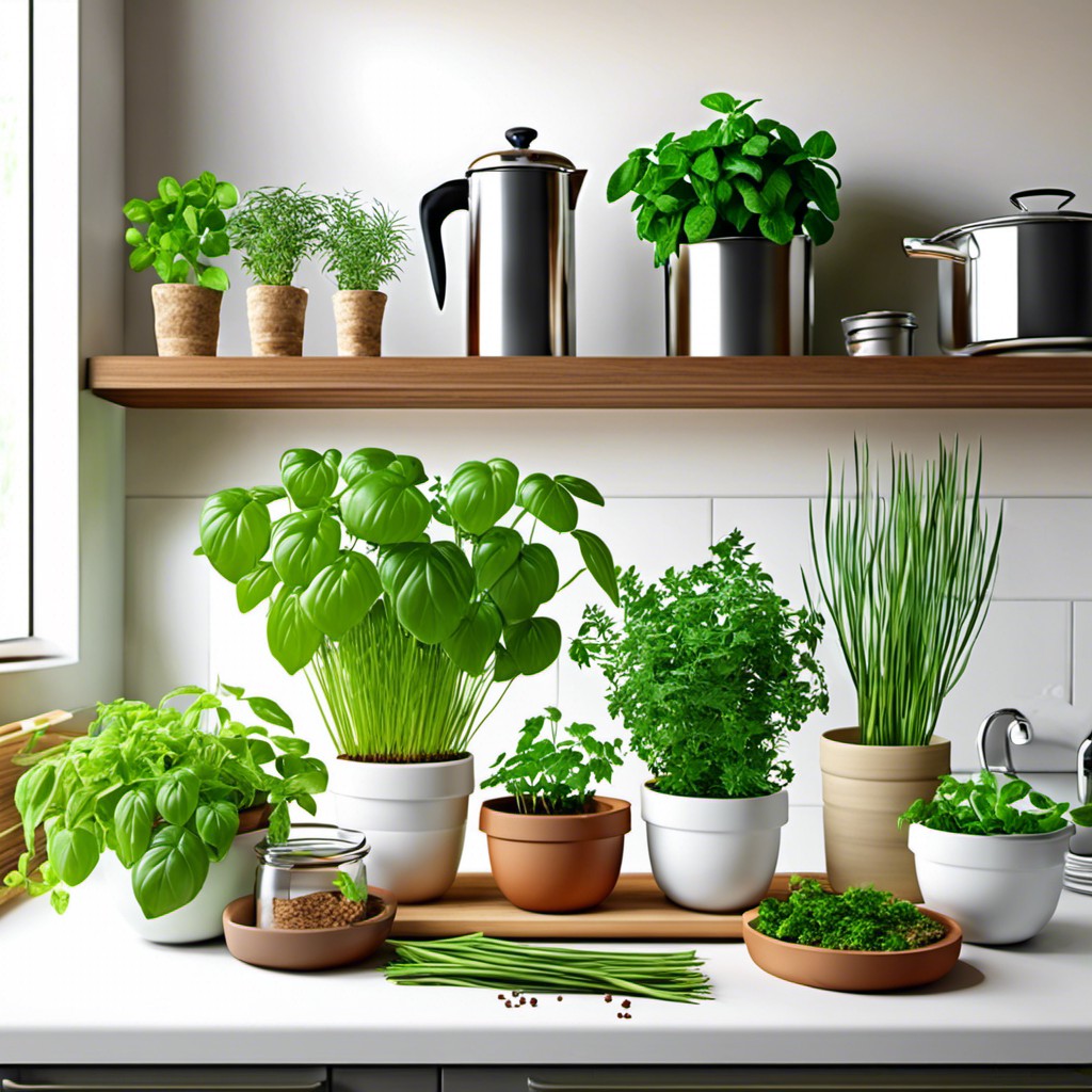 indoor herb garden in the kitchen