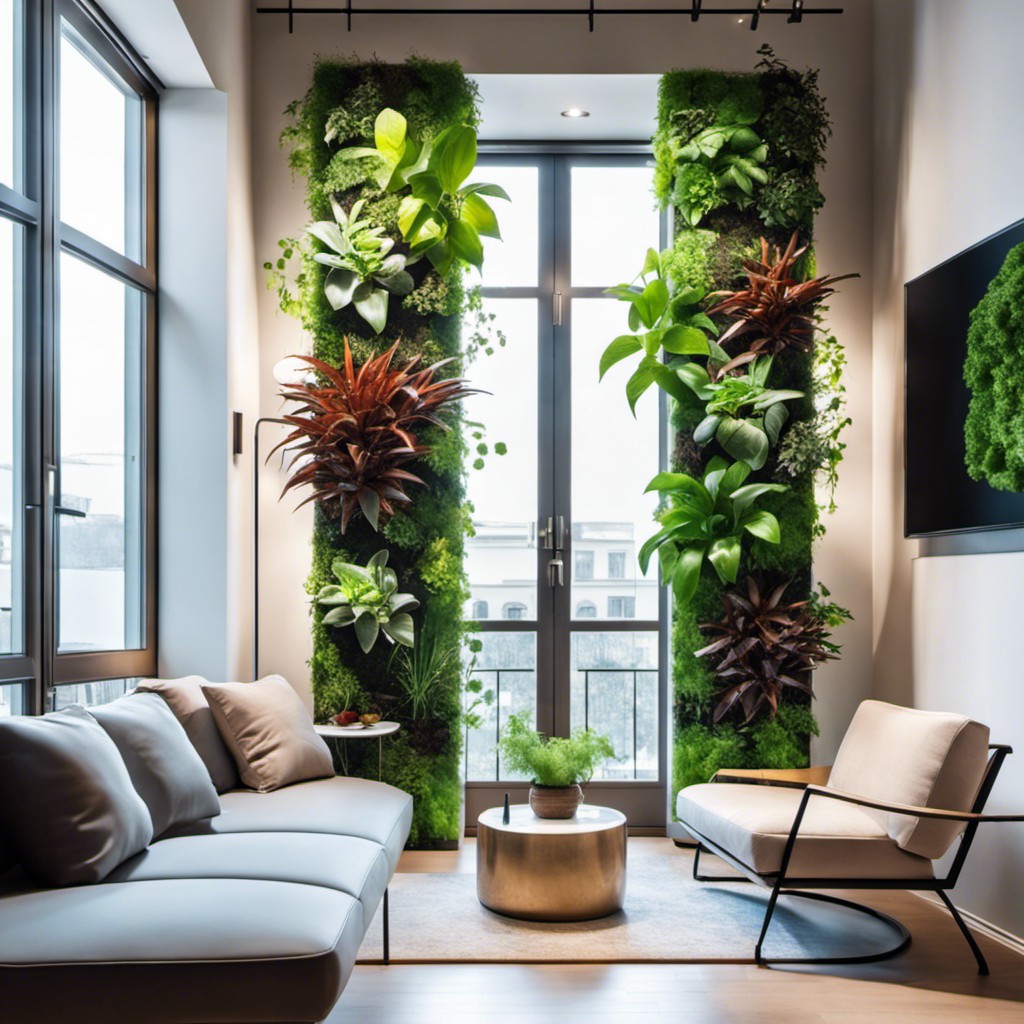 indoor vertical garden in the lounge