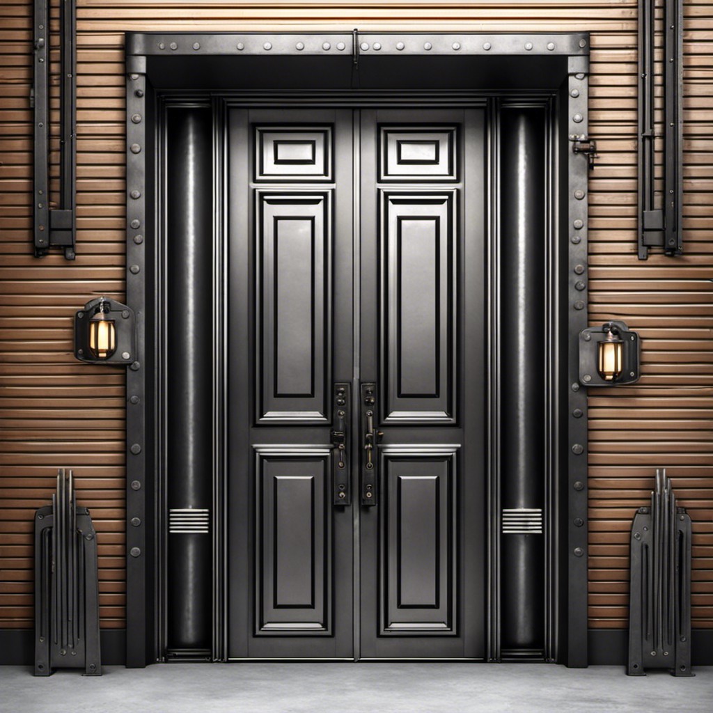 industrial style fluted iron door