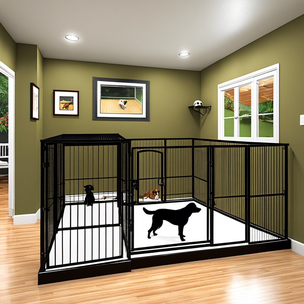 kennel with attached play area
