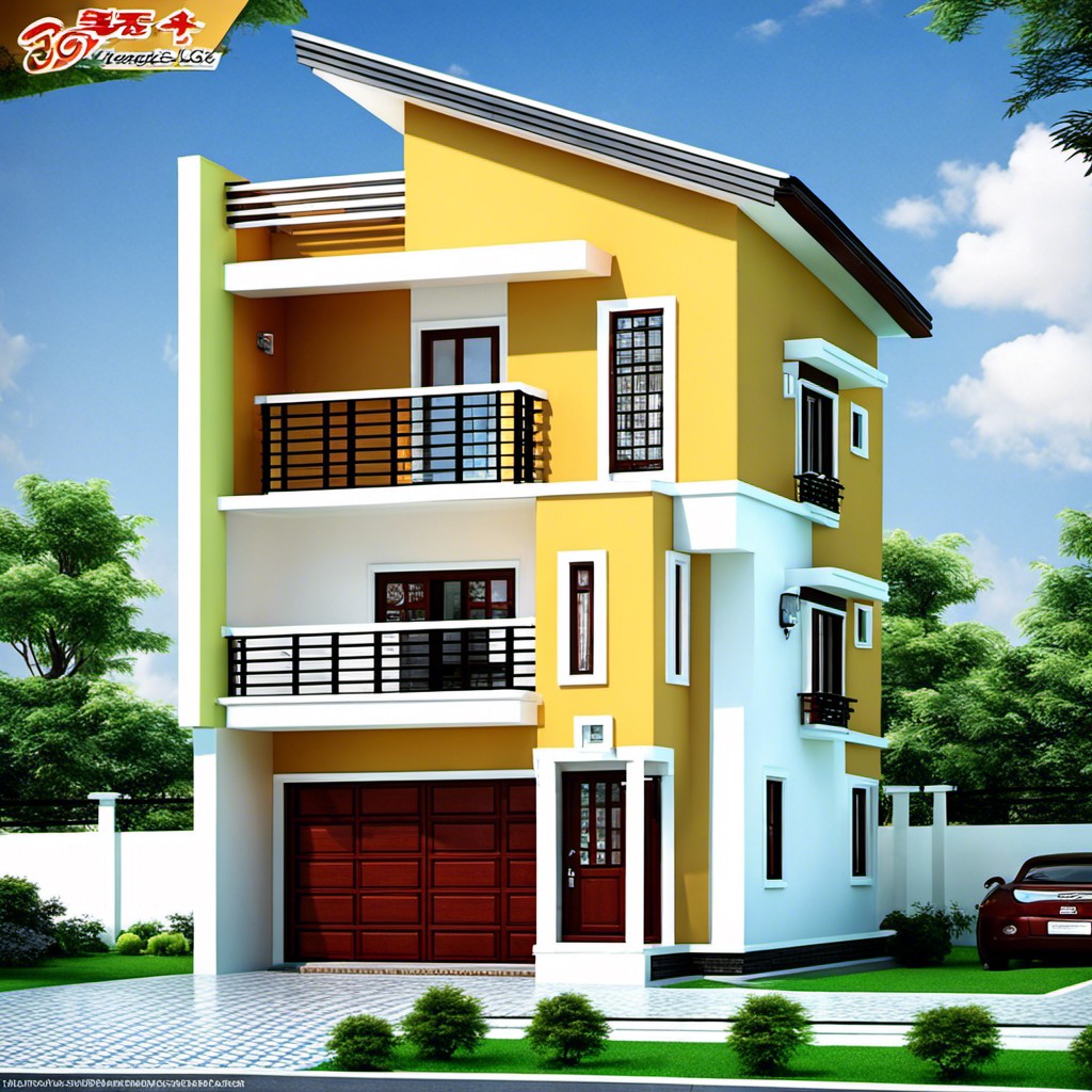 low budget two storey house designs with garage space