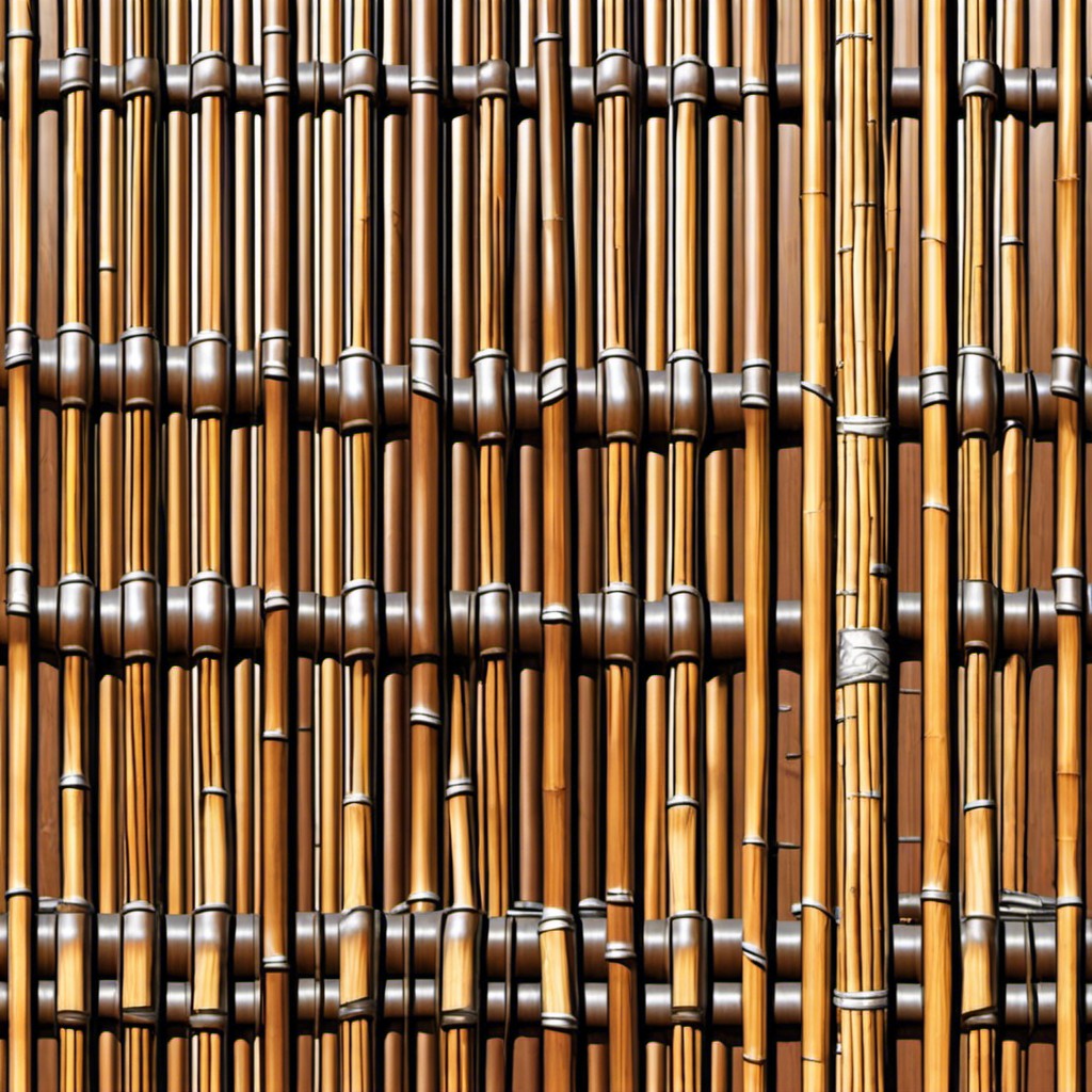 metal and bamboo fusion fence design